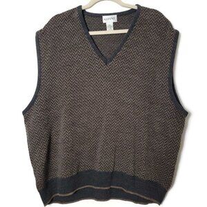Alfani Wool Blend Preppy Golf Geometric Sleeveless Sweater XXL Made In Italy